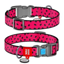 Ошейник для животных WAUDOG Nylon "Кавун" пластиковий фастекс S Фото