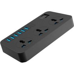 Сетевой фильтр питания Voltronic TВ-Т09, 3роз, 6*USB Black Фото 1