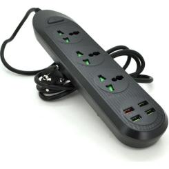 Сетевой фильтр питания Voltronic TВ-Т16, 4роз, 3*USB Black Фото