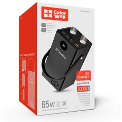 Батарея универсальная ColorWay 60 000 mAh Powerful PD/65W, QC/4.0, AFC, FCP, Blac Фото 9