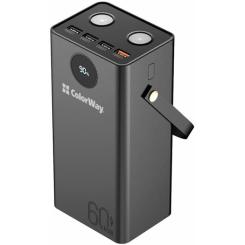 Батарея универсальная ColorWay 60 000 mAh Powerful PD/65W, QC/4.0, AFC, FCP, Blac Фото