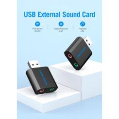 Звуковая плата Vention Audio USB 2х3,5mm jack Metal Фото 11