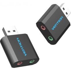 Звуковая плата Vention Audio USB 2х3,5mm jack Metal Фото 2