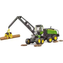 Спецтехника Bruder Харвестер John Deere 1270G с 1 бревном Фото 1