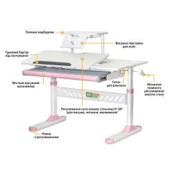 Парта ErgoKids с полкой Pink Фото 1