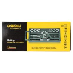 Набор метчиков и плашек Sigma 16 предм., пластиковий кейс Фото 3