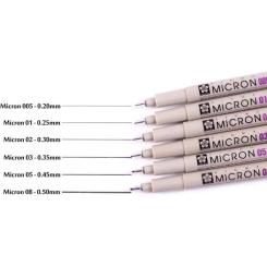 Лайнер Sakura Pigma Micron (0.1) 0,25 мм Фиолетовый Фото 5