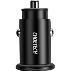 Зарядное устройство Choetech Car USB-A/USB-C 30W QC3.0/PD Фото 2