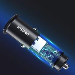 Зарядное устройство Choetech Car USB-A/USB-C 30W QC3.0/PD Фото 6