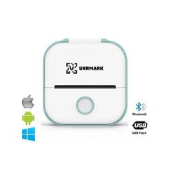 Принтер чеков UKRMARK P02GN Bluetooth, бело-зеленый Фото