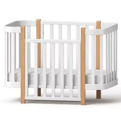 Кроватка Angelo Magic белая (бело-буковая) 120х60 Фото