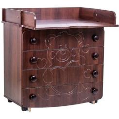 Комод-пеленатор Angelo Мишка с сердцем (орех) 90х51х90 Фото 1