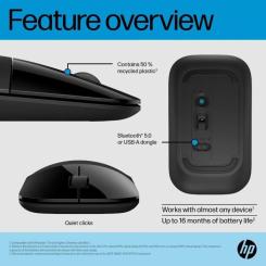 Мышка HP Z3700 Dual Wireless/Bluetooth Black Фото 7
