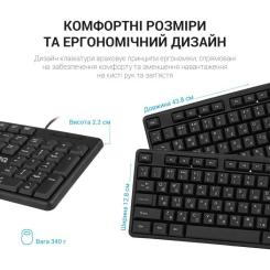 Клавиатура OfficePro SK166 USB Black Фото 4