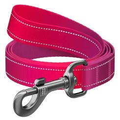 Поводок для собак WAUDOG Nylon Mono, светоотражающий M розовый Фото 1