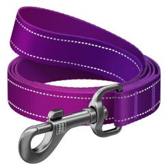 Поводок для собак WAUDOG Nylon Mono, світловідбивний S фіолетовий Фото 1