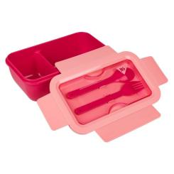 Ланч-бокс детский Yes Fusion 850 мл с принадлежностями розовый Фото 1