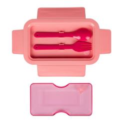 Ланч-бокс детский Yes Fusion 850 мл с принадлежностями розовый Фото 2