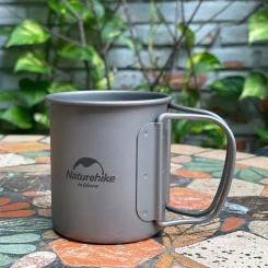 Чашка туристическая Naturehike NH20CJ005 титанова з ручкою 200 мл Фото 4