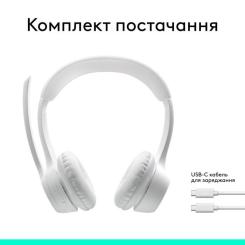 Наушники Logitech Zone 300 Bluetooth Off-White Фото 9