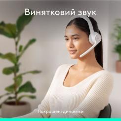 Наушники Logitech Zone 300 Bluetooth Off-White Фото 2