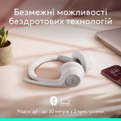 Наушники Logitech Zone 300 Bluetooth Off-White Фото 3