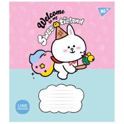 Тетрадь Yes Line Friends. Sweetieland 12 аркушів коса лінія Фото 1