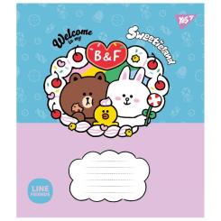 Тетрадь Yes Line Friends. Sweetieland 12 аркушів коса лінія Фото 5