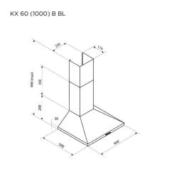 Вытяжка кухонная Pyramida KX 60 (1000) B BL Фото 6