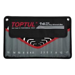 Ключ Toptul шестигранний Г-обр. 2-19мм 14шт. у чохлі Фото 1