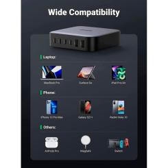 Зарядное устройство Ugreen 6xUSB 200W (4хUSB-C+2xUSB-A) Gan CD271 Фото 5