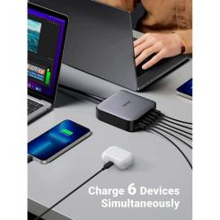 Зарядное устройство Ugreen 6xUSB 200W (4хUSB-C+2xUSB-A) Gan CD271 Фото 6