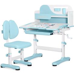 Парта со стулом Mealux Wave Blue (+ полка) Фото