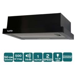 Вытяжка кухонная Ventolux GARDA 50 BK (500) LED Фото 2
