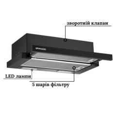 Вытяжка кухонная GRANADO Telde 602-450 black Фото 2