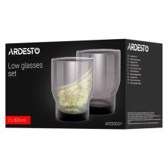 Набор стаканов Ardesto Bubble 300мл, 2шт, скло, сірий Фото 3