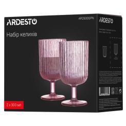 Набор бокалов Ardesto 300мл, 2шт, скло, рожевий Фото 5