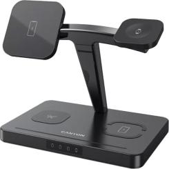 Зарядное устройство Canyon wireless charger WS-404 15W 4in1 Black Фото