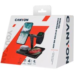 Зарядное устройство Canyon wireless charger WS-404 15W 4in1 Black Фото 2