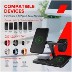 Зарядное устройство Canyon wireless charger WS-404 15W 4in1 Black Фото 4