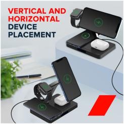 Зарядное устройство Canyon wireless charger WS-404 15W 4in1 Black Фото 6