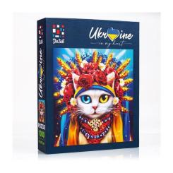 Пазл De.tail Белая кошка в венке 1000 элементов Фото