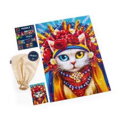 Пазл De.tail Белая кошка в венке 1000 элементов Фото 1