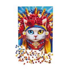 Пазл De.tail Белая кошка в венке 1000 элементов Фото 2