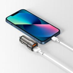 Зарядное устройство XO CC48 2.4A/2 USB + microUSB Grey Фото 4