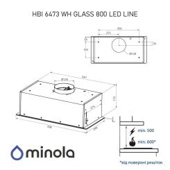 Вытяжка кухонная Minola HBI 6473 WH GLASS 800 LED Line Фото 11