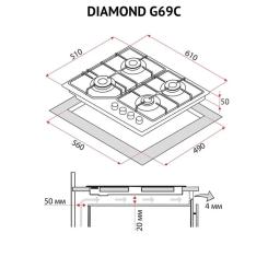 Варочная поверхность Perfelli DIAMOND G69C BIANCO Фото 11