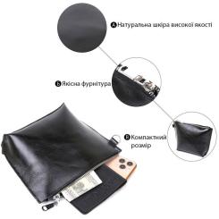 Косметичка Shvigel Кожаная Черная Фото 3