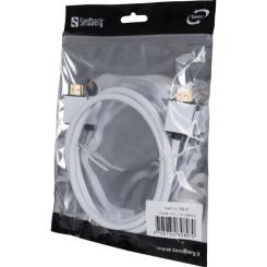 Кабель мультимедийный Sandberg HDMI M to HDMI M 1.0m V2.0 white Фото 1