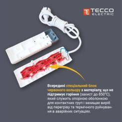 Сетевой удлинитель TECCO 5м 4 поста white Фото 4